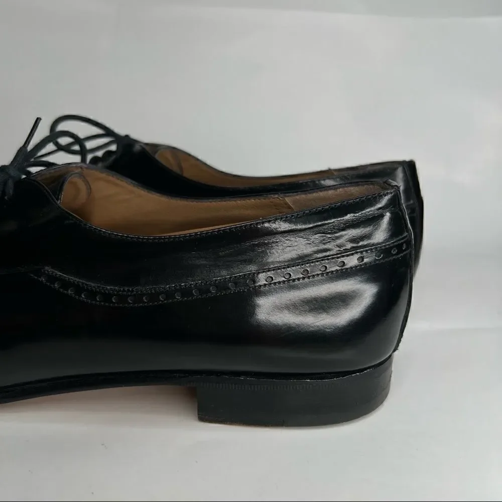 Bally Nino Black Leather cap toe Oxford dress shoes